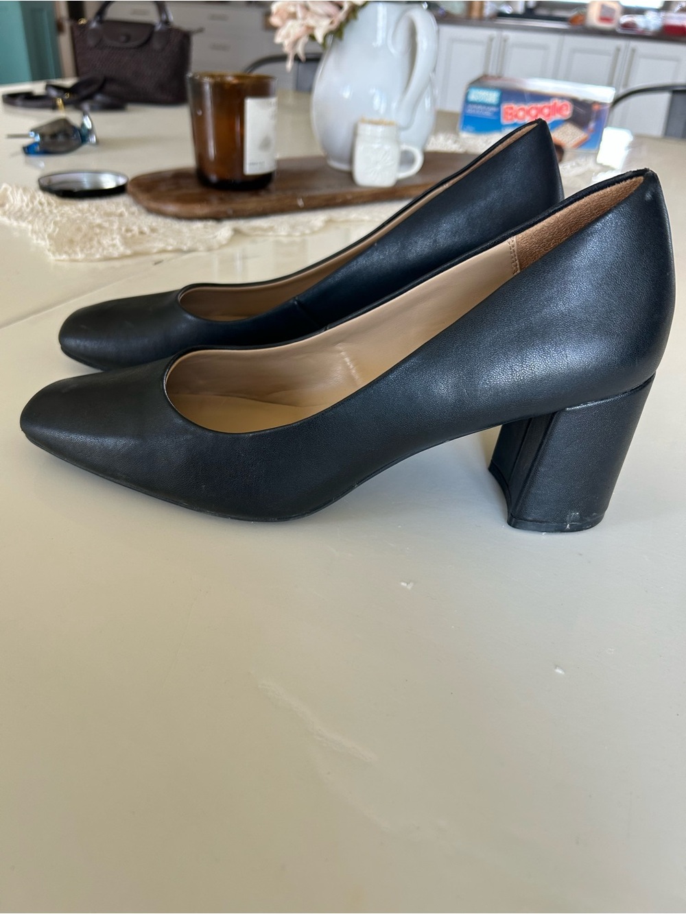 Naturalizer Black Block Heel Pumps